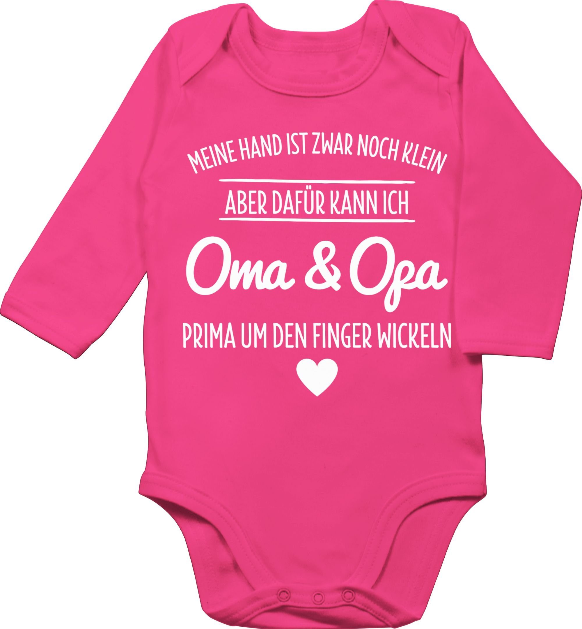 Shirtracer Shirtbody »Oma und Opa um den Finger wickeln Statement Sprüche Baby Bio Baby