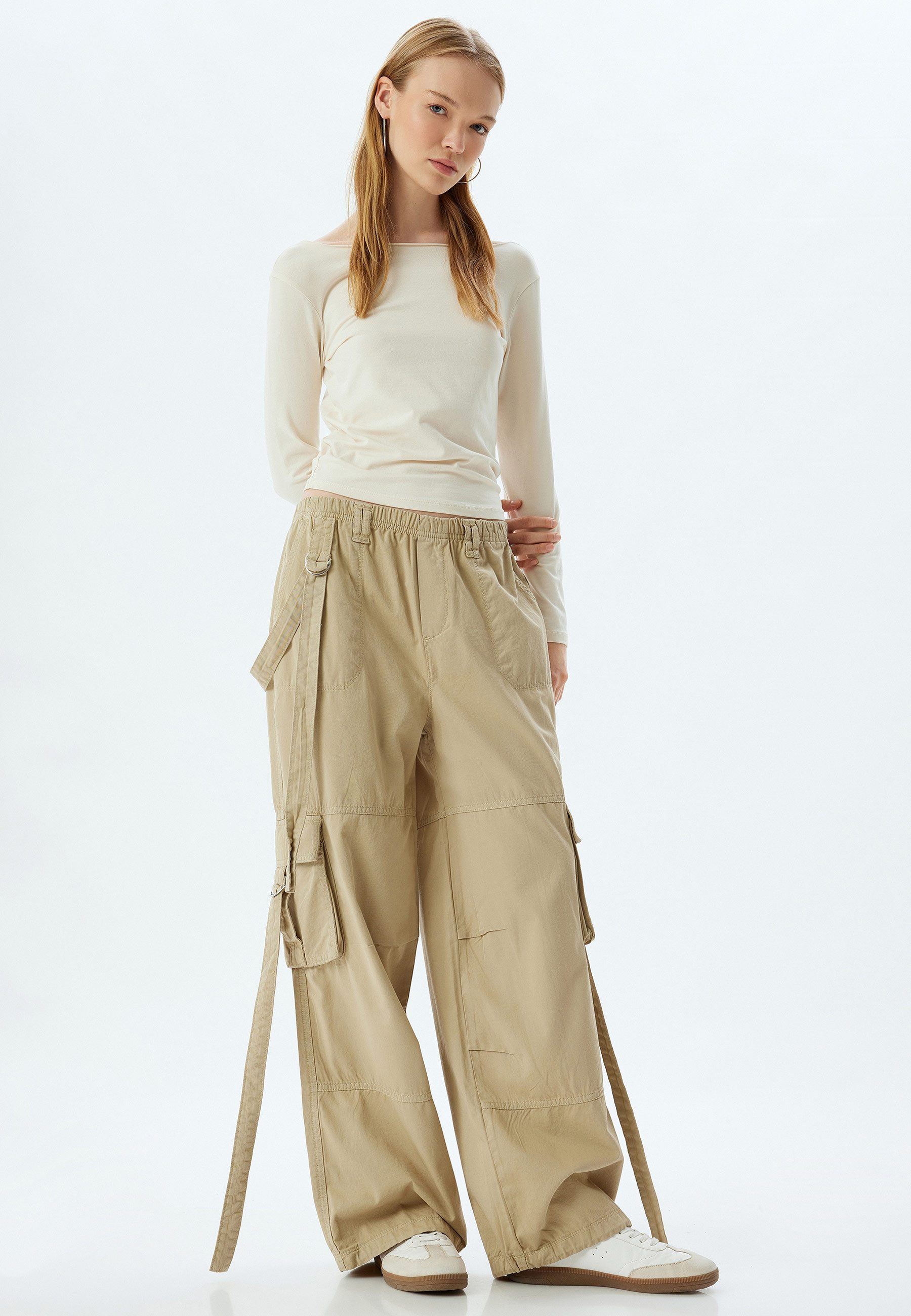 Cargohose Normale Leibhöhe Straight