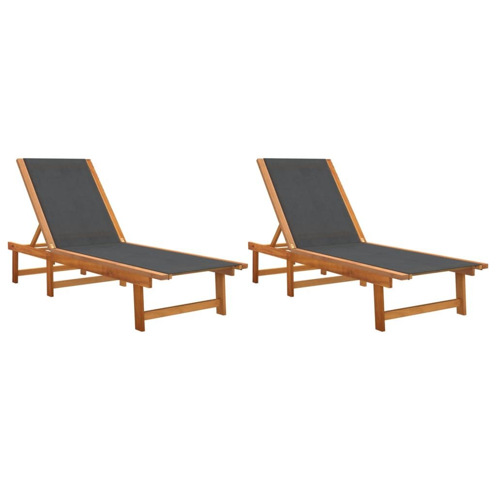 vidaXL Gartenliege Sonnenliegen 2 Stk. Schwarz günstig online kaufen