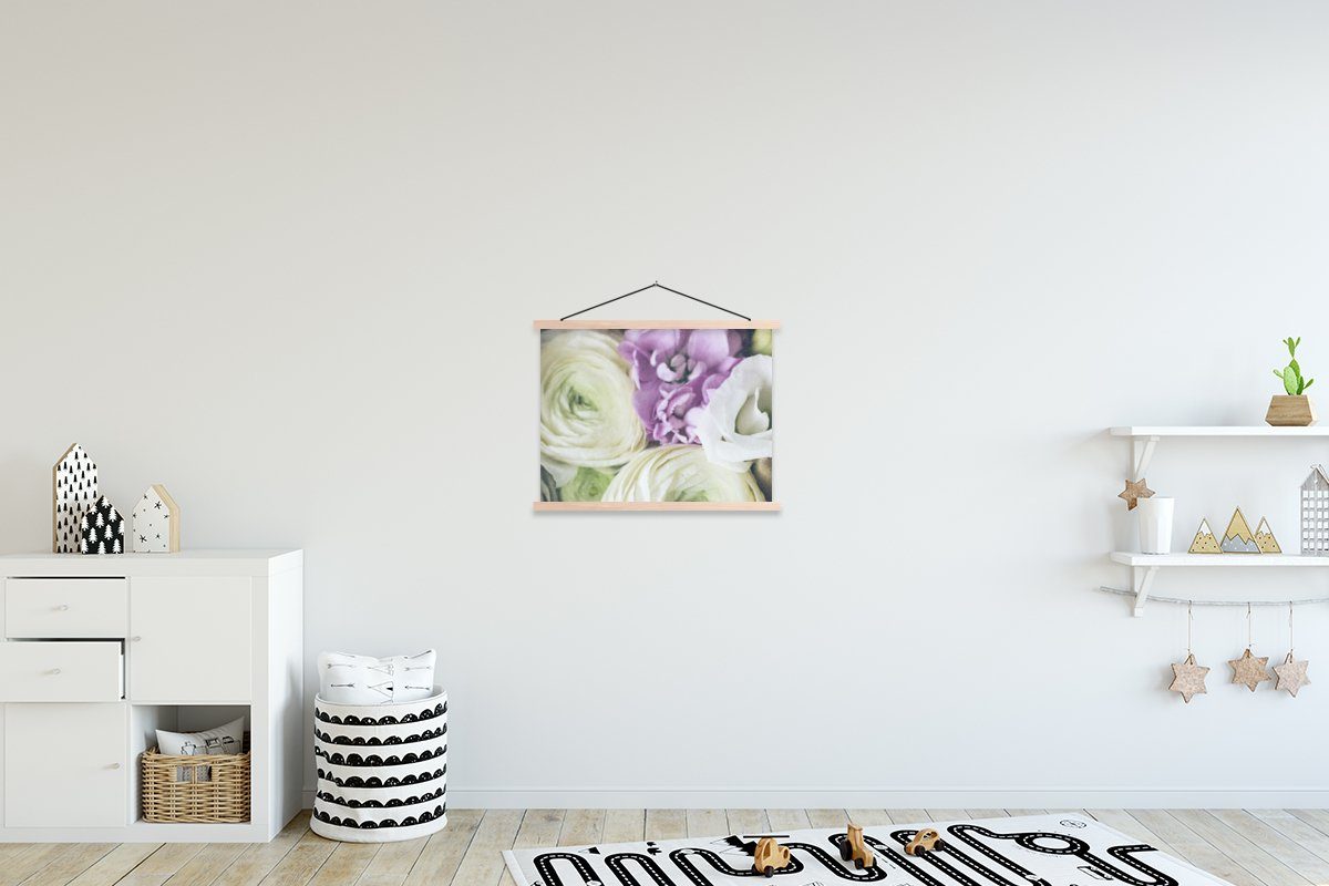 MuchoWow Poster Blumen - Rosen - Natur, (1 St), Posterleiste, Textilposter für Wohnzimmer, Bilderleiste, Magnetisch