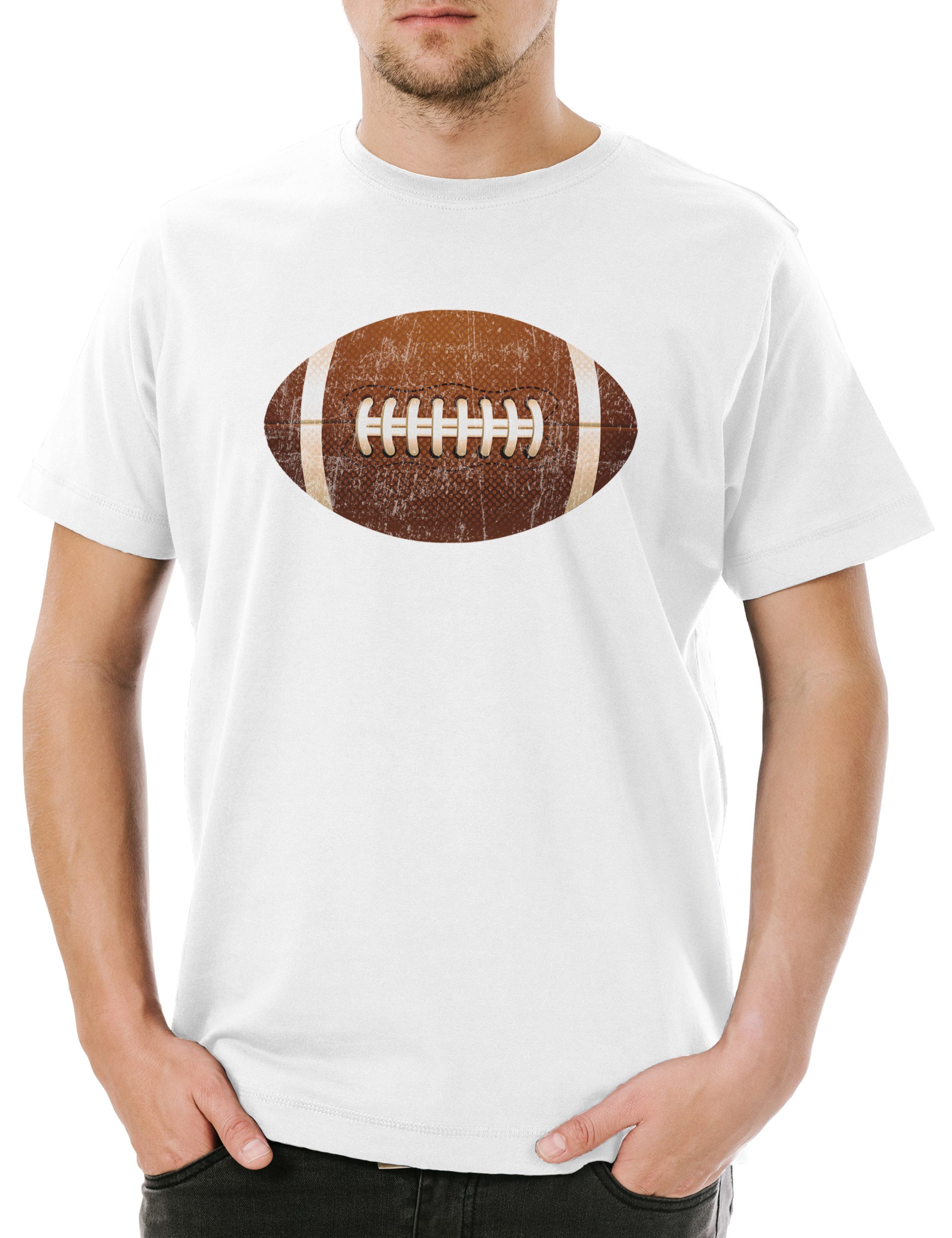 Urban Backwoods Print-Shirt American Football I Herren T-Shirt Player Passion Love Addiction Game (1-tlg) Spiel Ball Spieler Helm