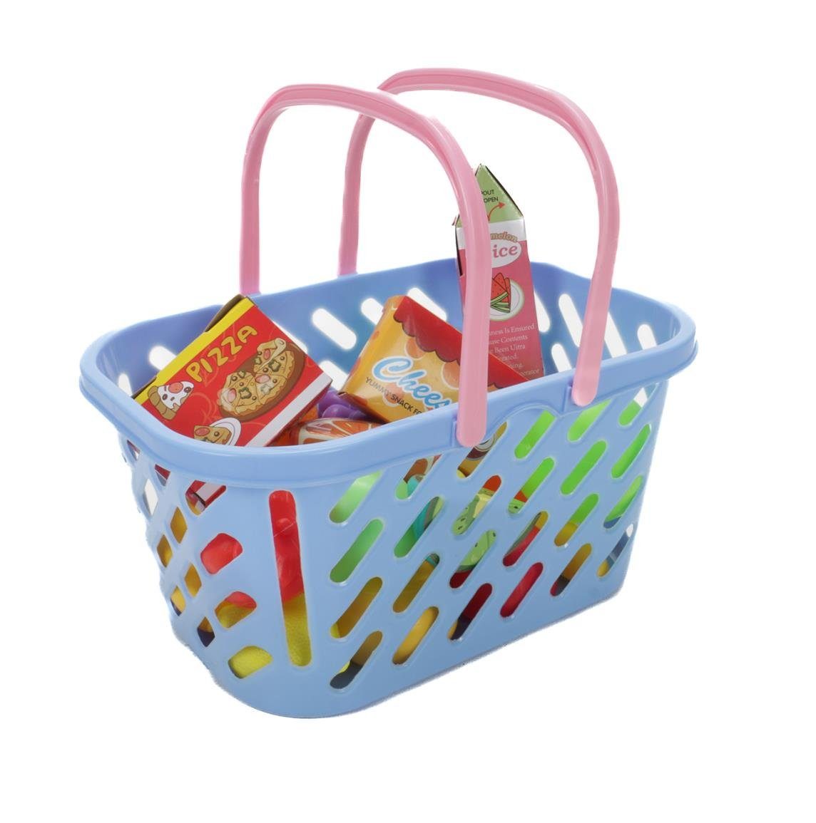 Bubble-Store Einkaufskorb Kindereinkaufskorb, Kinder Einkaufskorb gefüllt mit Lebensmittel Spielzeug