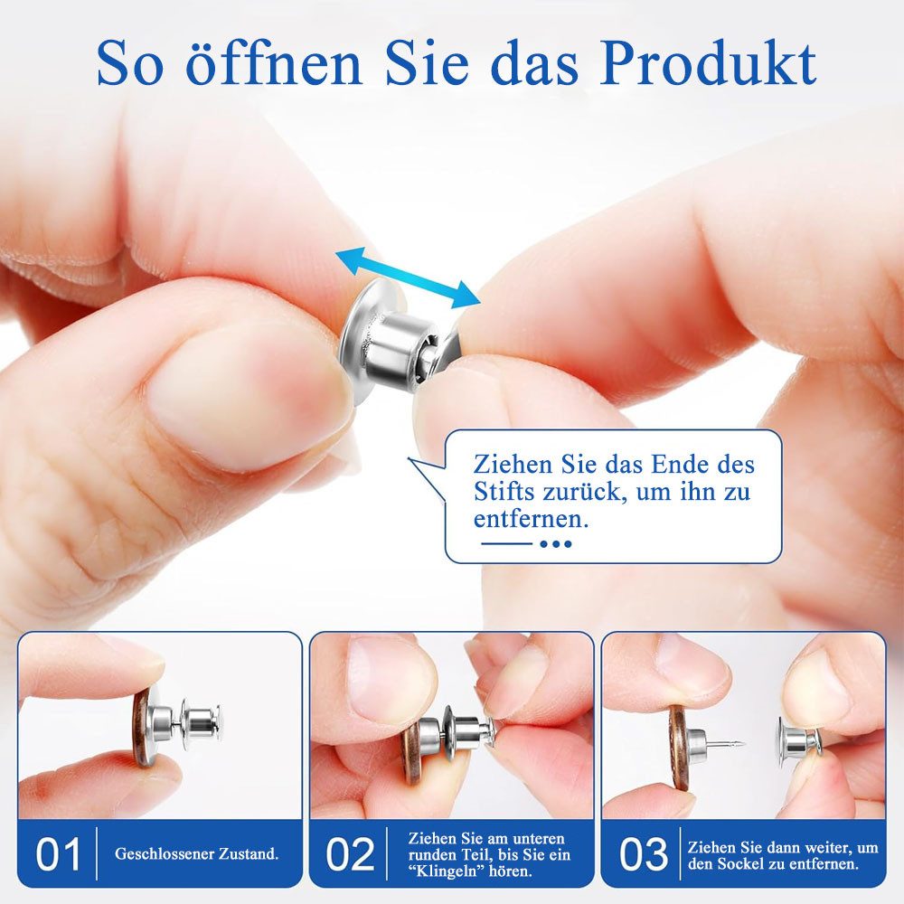 AFKSMILE Manschettenknöpfe 12 Stück Jeansknöpfe Ohne Nähen,17mm Jeansknopf Hose Enger Machen Clip