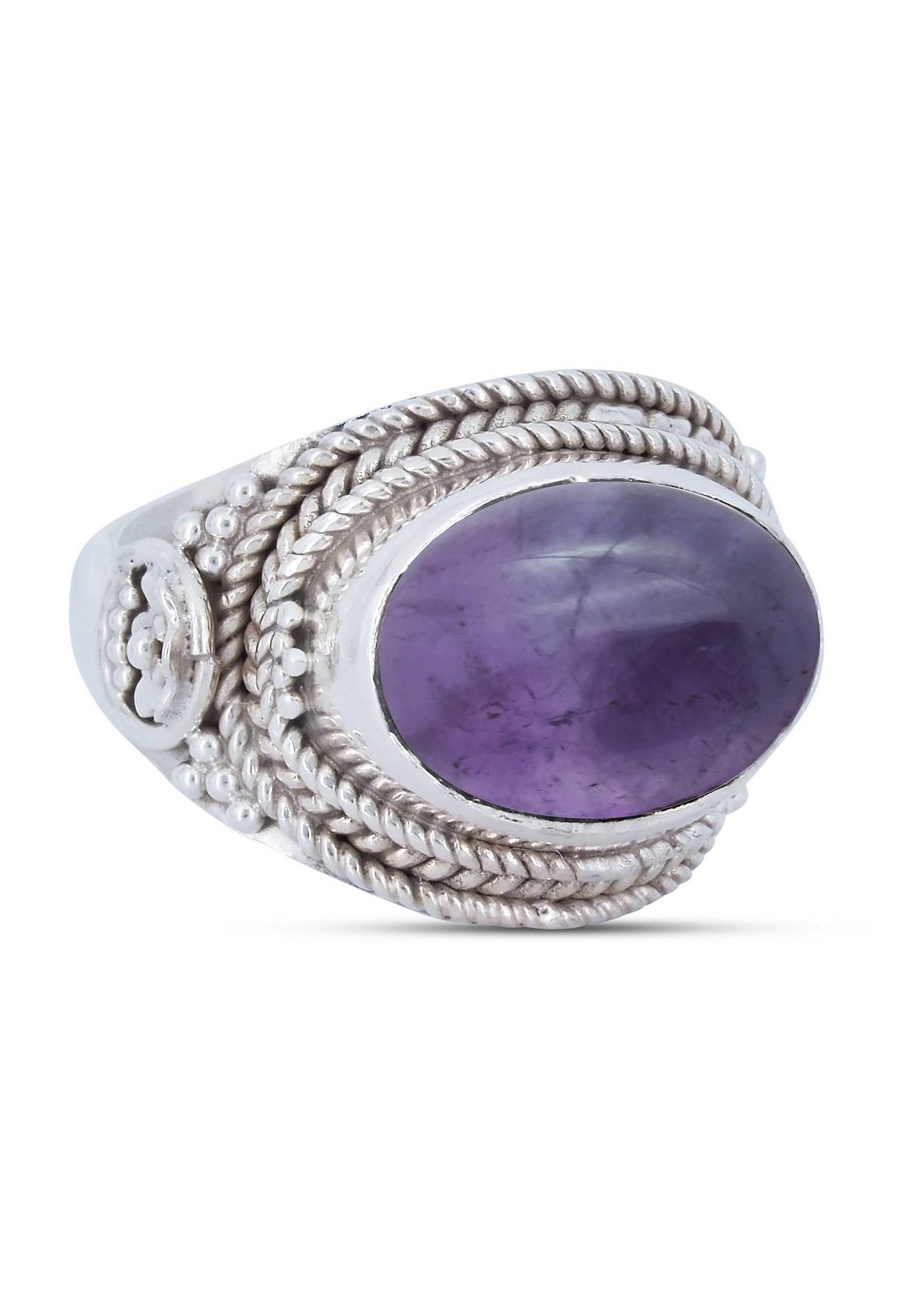 mantraroma Silberring 925er Silber mit Amethyst