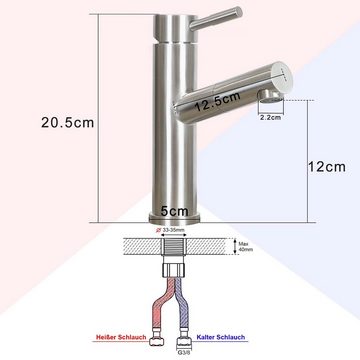 Nettlife Waschtischarmatur Wasserhahn Mischer Hochdruck Kaltwasser Wasserhahn Bad Wasserhahn