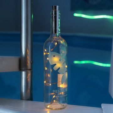 MARELIDA LED-Lichterkette LED Draht für Flaschen Korken Flaschenlicht Weinflaschen 70cm kupfer, 15-flammig