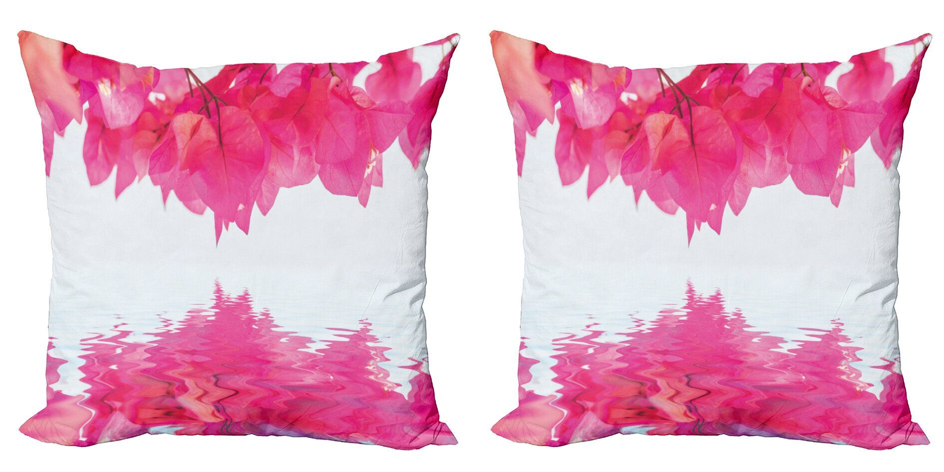 Natur (2 Digitaldruck, Stück), auf Accent Doppelseitiger Fluss Kissenbezüge Rosa-Blätter Abakuhaus Modern