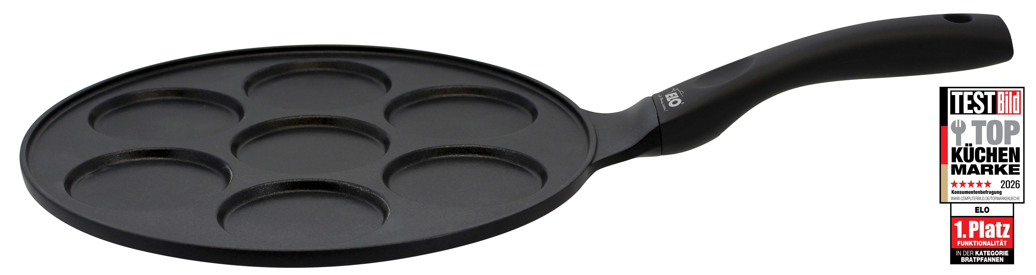 Elo Crêpepfanne Alucast, Aluminiumguss (1-tlg), außen schwarz PTFE beschichtet, Ø 26 cm, Induktion