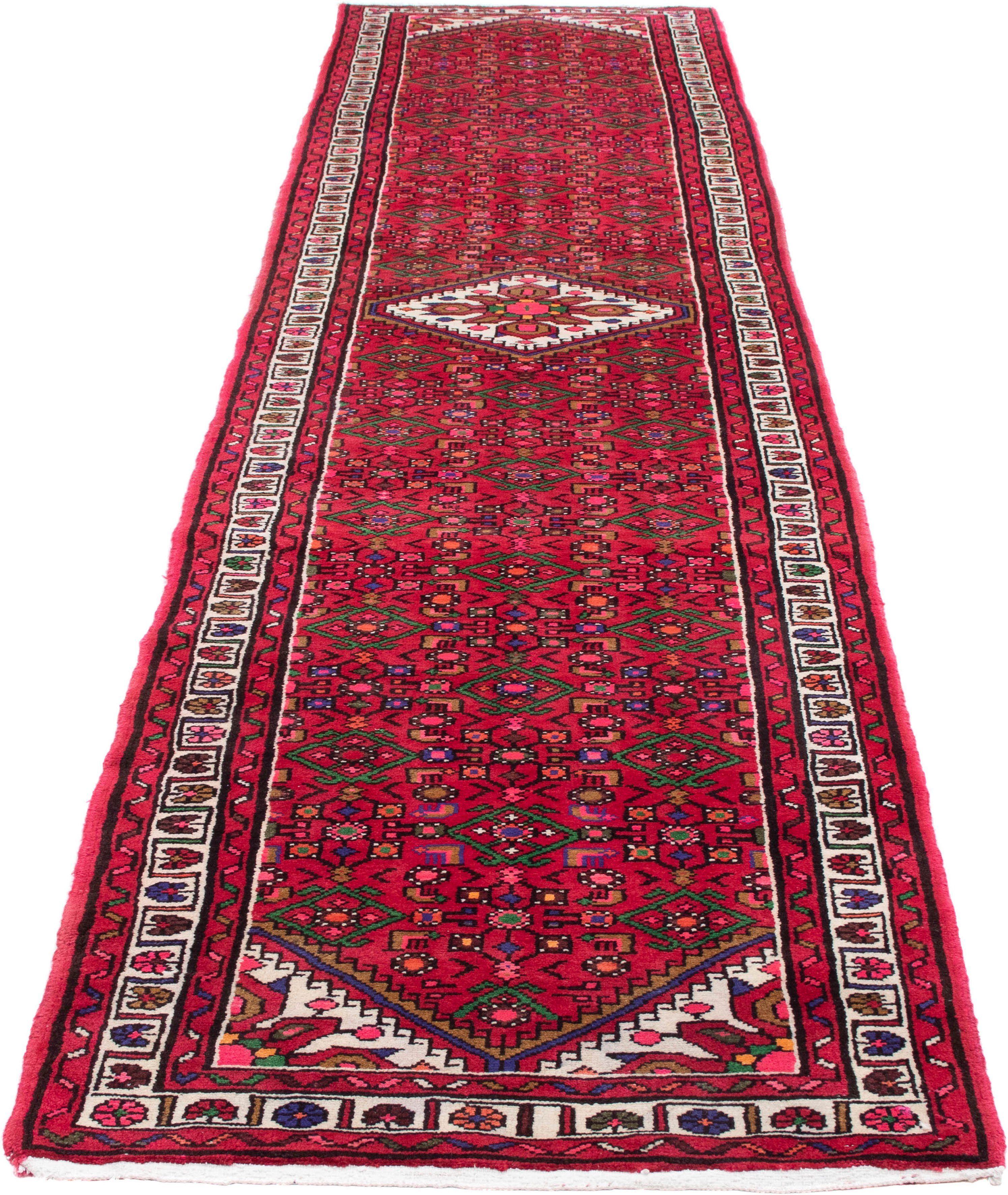 Orientteppich Perser - Nomadic - 386 x 84 cm - rot, morgenland, rechteckig, Höhe: 10 mm, Wohnzimmer, Handgeknüpft, Einzelstück mit Zertifikat