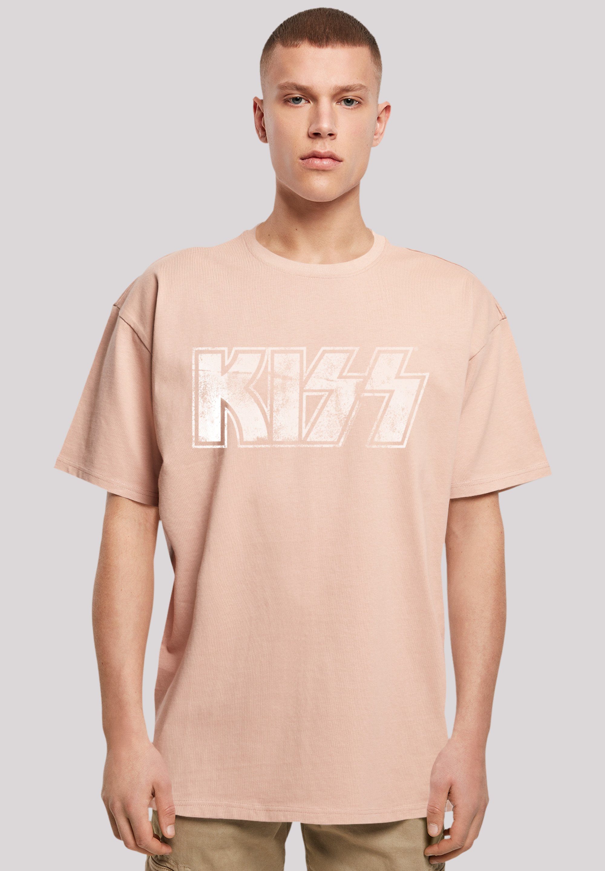 F4NT4STIC T-Shirt Kiss Rock Band Vintage Logo Premium Qualität, Musik, By Rock Off amber