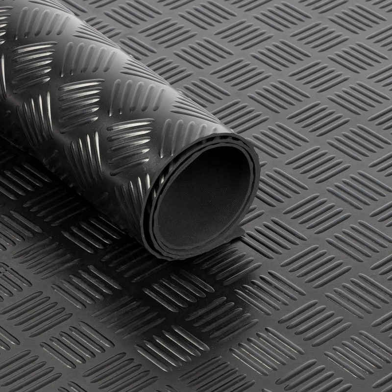 Floordirekt Bodenschutzmatte Gummiläufer "Karo", viele Größen, aus SBR-Gummi, Läufer