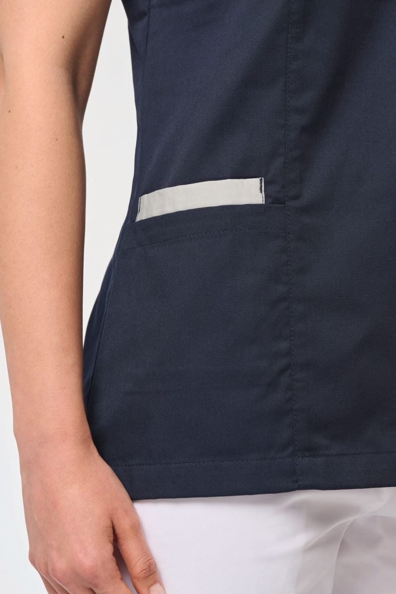 WK. Designed To Work Kittelschürze Damenkittel aus Baumwollpolyester mit Druckknöpfen – Bild 4 von 5