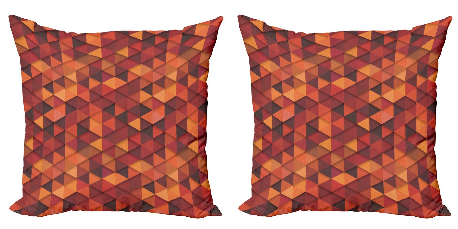Abakuhaus Kissenbezüge Modern Doppelseitiger Stück), (2 Digitaldruck, Retro-Muster-Dreieck Accent Orange