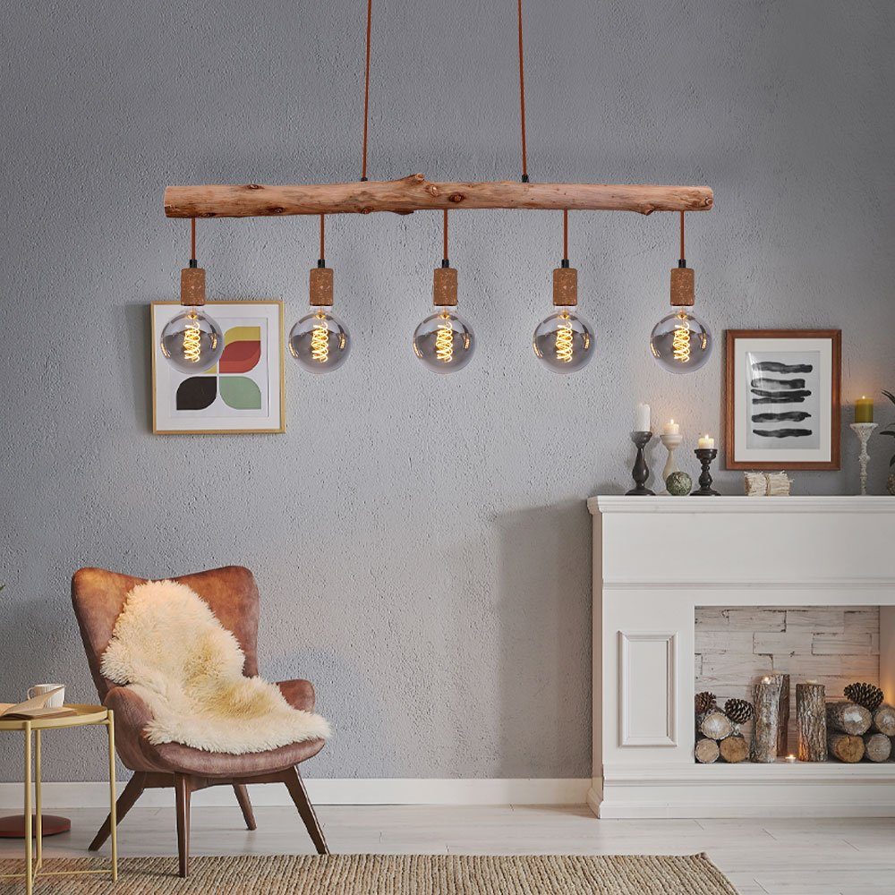 GLOBO LIGHTING Hängeleuchte, Leuchtmittel nicht inklusive, Vintage Stil Decken Pendel Lampe rostfarben Wohn Zimmer