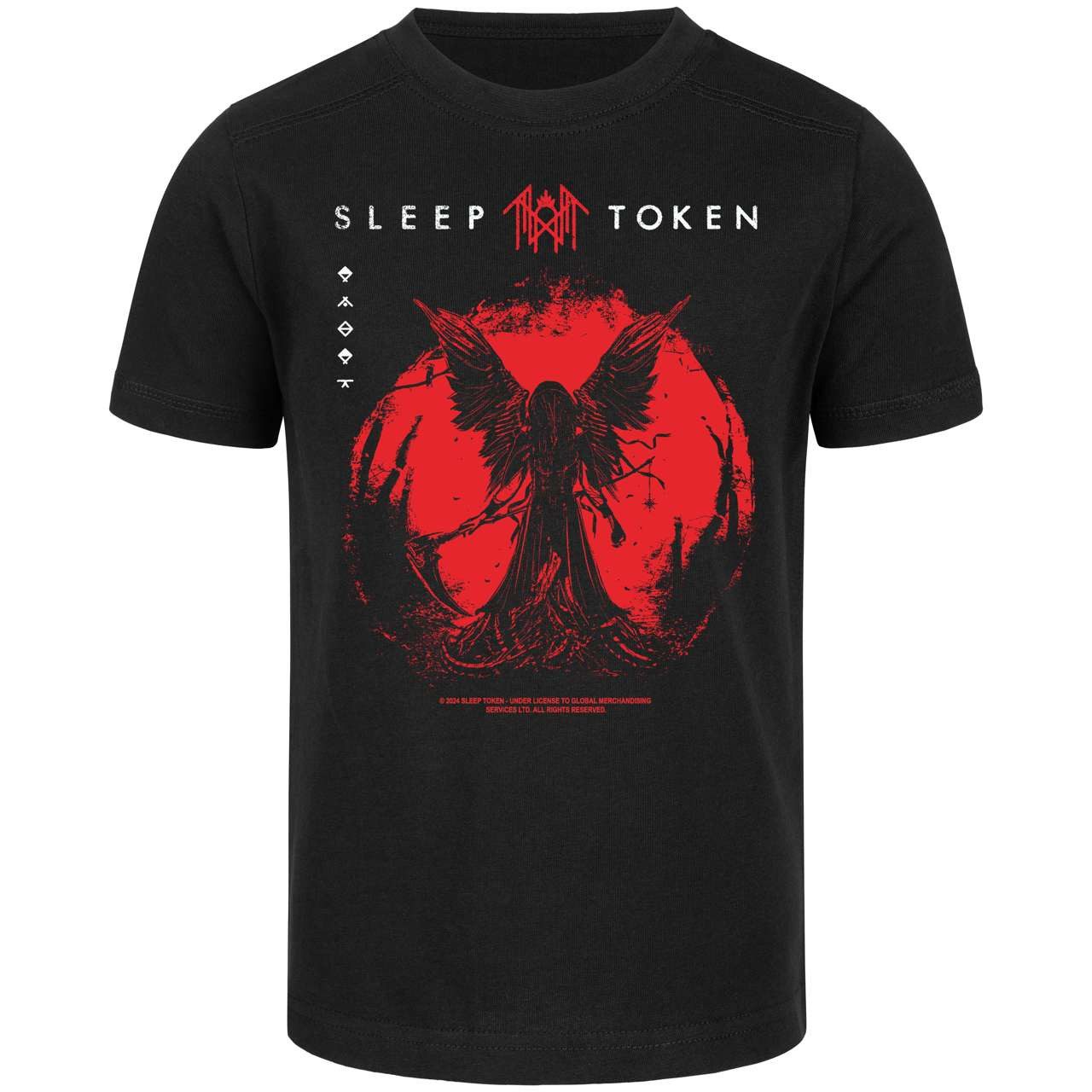 Metal Kids T-Shirt mit Sleep Token (Red Reaper Angel) Aufdruck für Kinder (2–14 J)