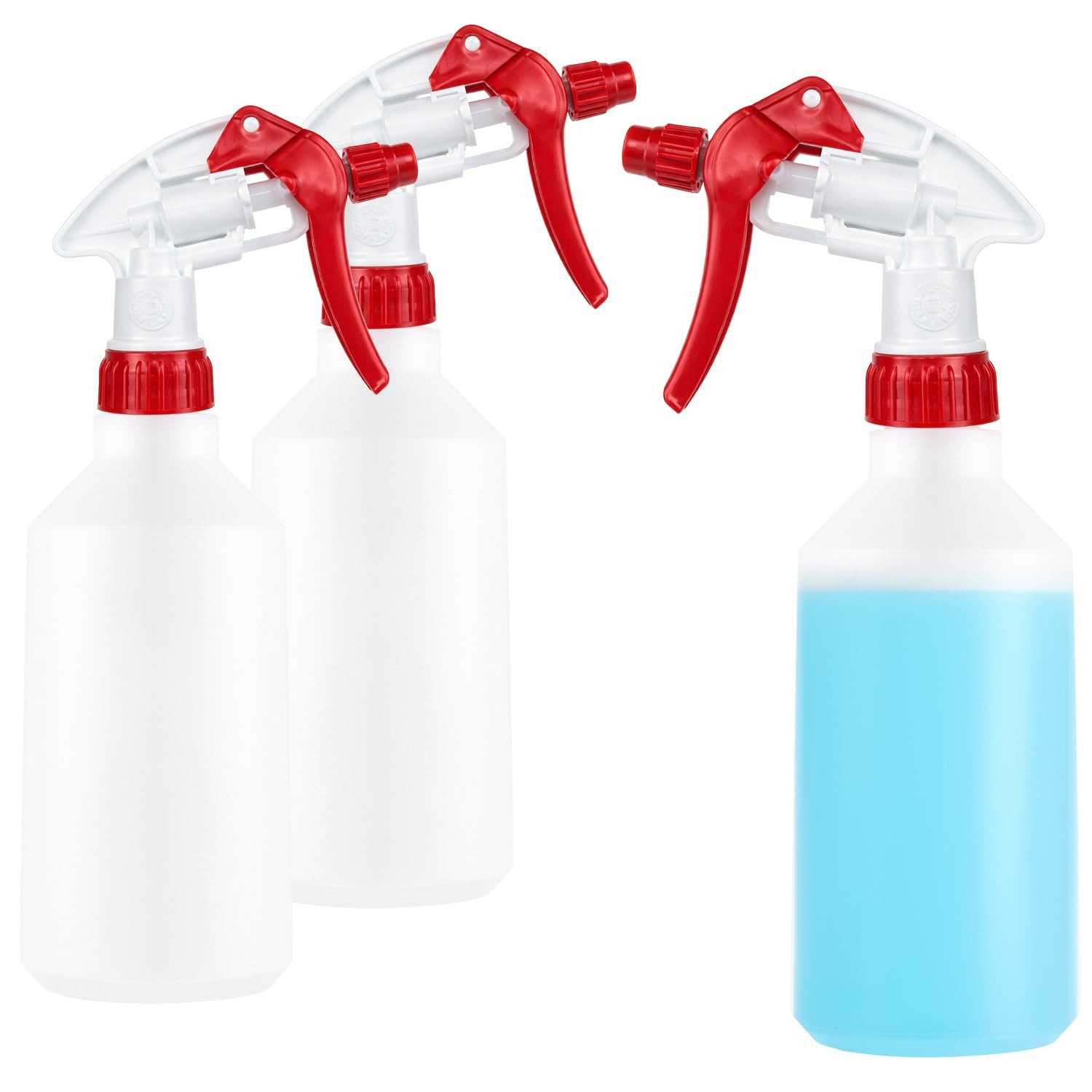 com-four Sprühflasche Sprühflasche - Wasser-Pumpsprüher mit 28/400 Gewinde für Haushalt, (3-tlg), Garten, Werkstatt, Auto - Zerstäuberflasche mit verstellbarer Düse
