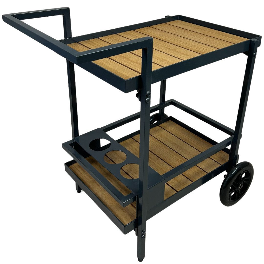 abc HOME Servierwagen Outdoor, zwei Ablageflächen, Flaschenhalterungen