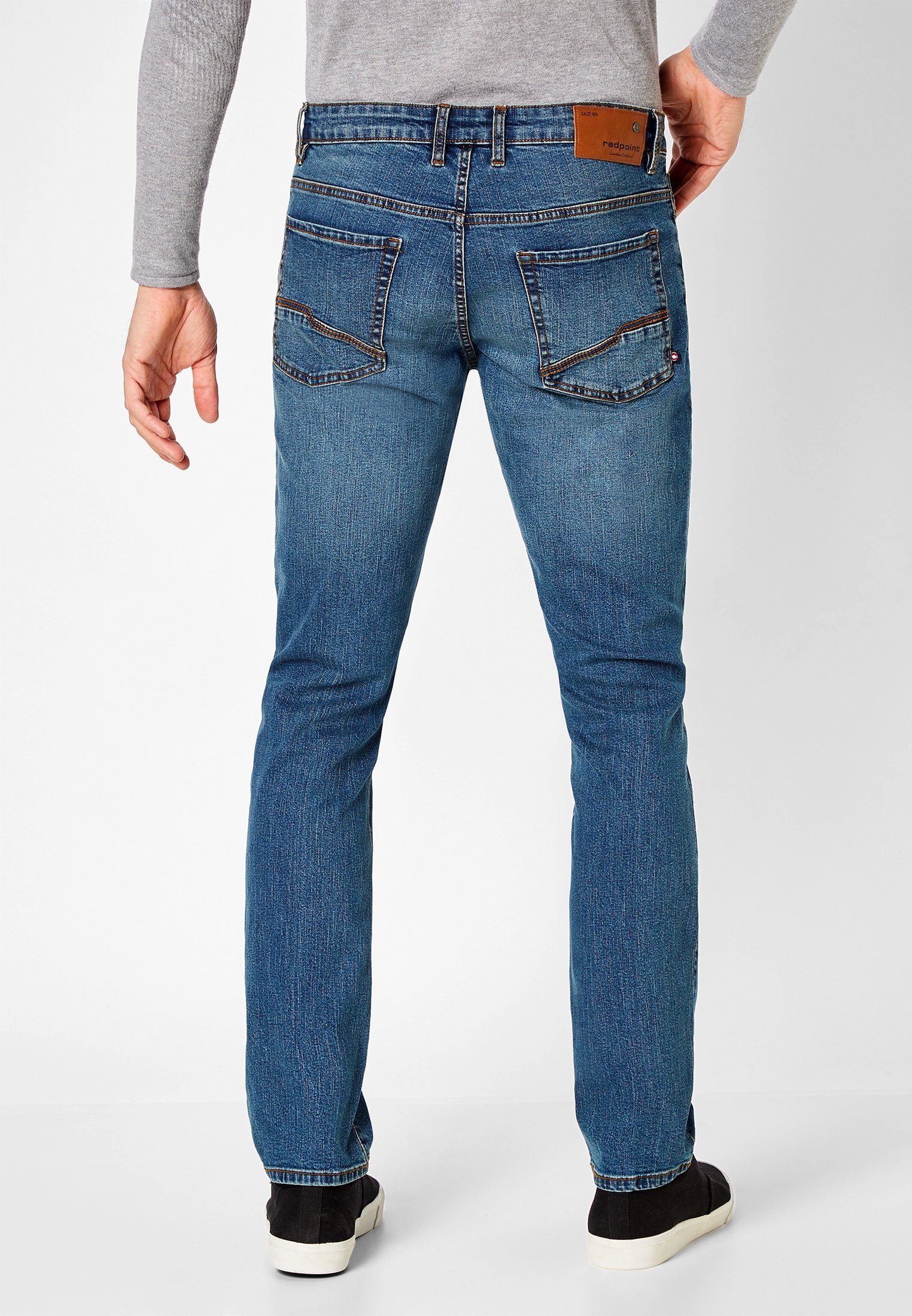 mit Denim Redpoint Barrie stone Stretchanteil used Modern-Fit Jeans 5-Pocket-Jeans dark