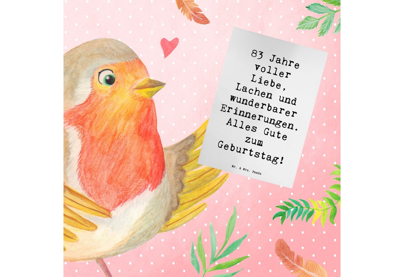 Thumbnail - Mr. & Mrs. Panda Grußkarte Spruch 83. Geburtstag - Weiß - Geschenk, 83 Jahre, Erinnerungen, 83.