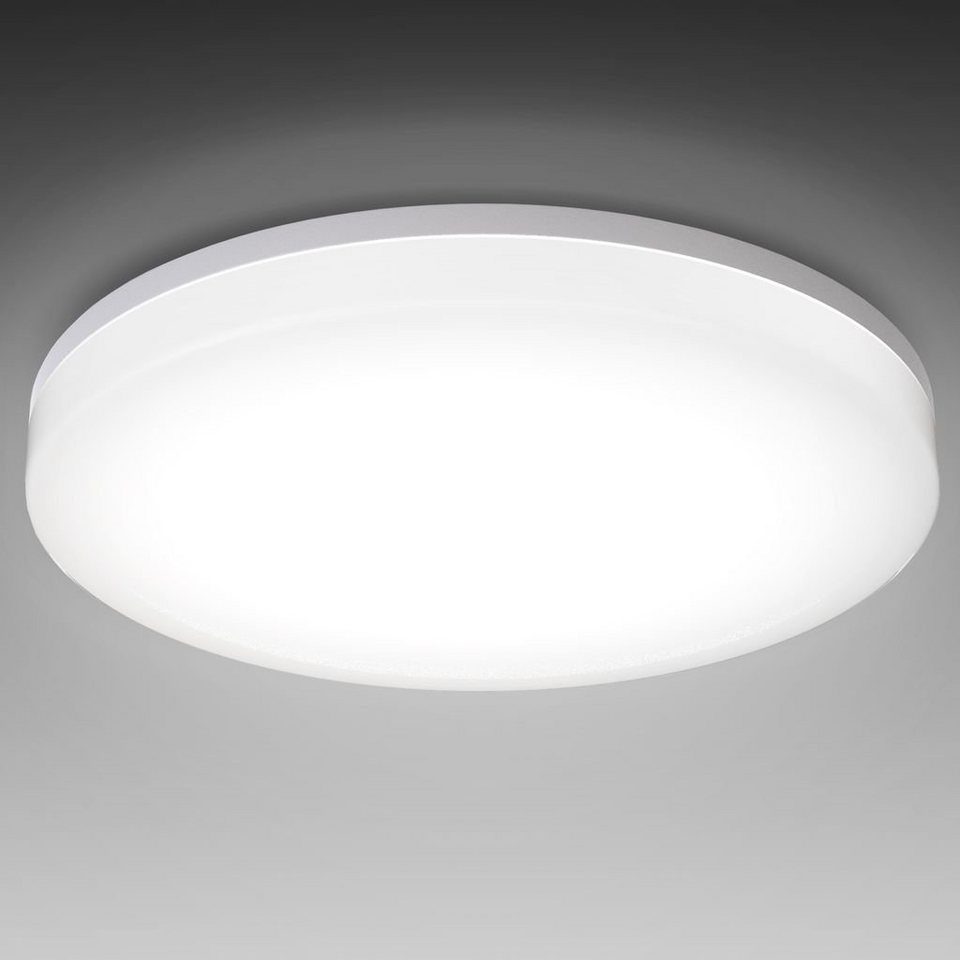 B.K.Licht LED Deckenleuchte, LED fest integriert, Warmweiß, Deckenlampe, 24W,  Badezimmer-Lampe, IP54, Deckenleuchte,Küche, Flur