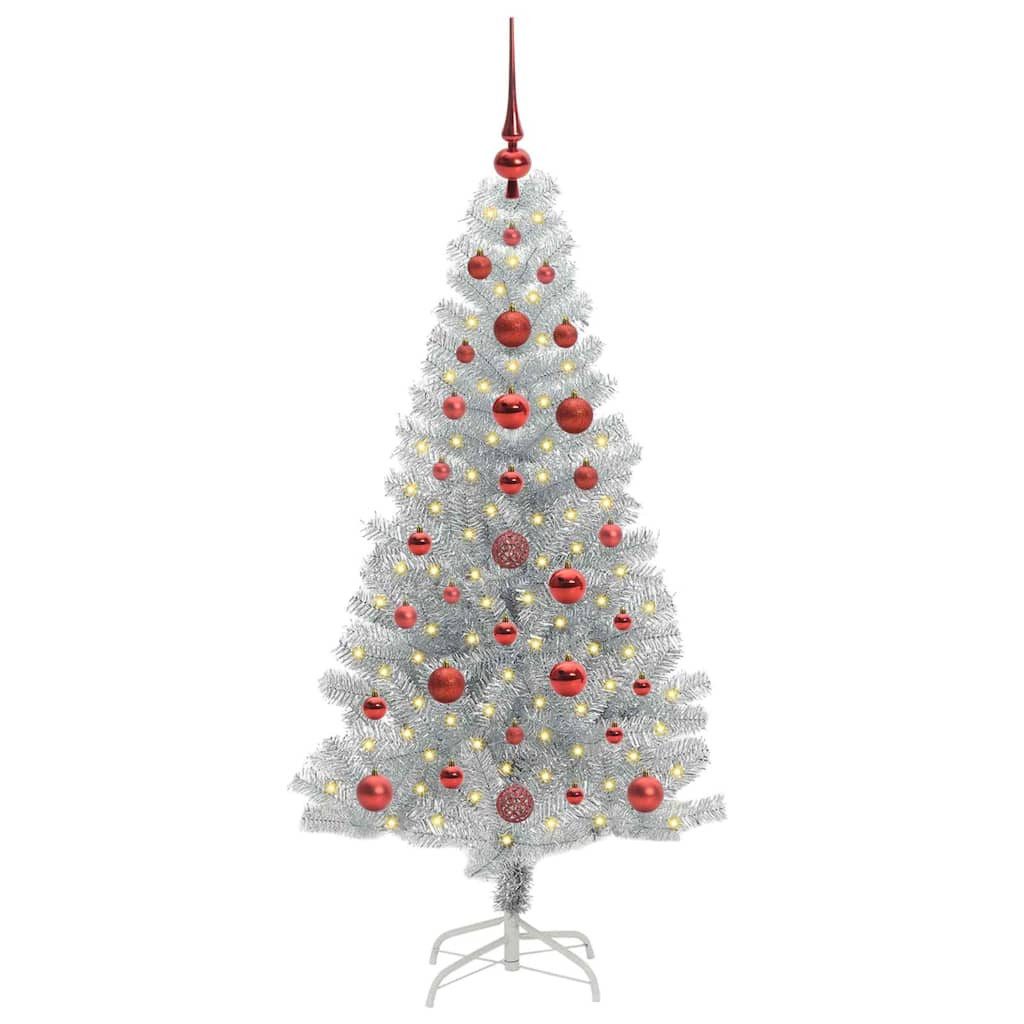 vidaXL Künstlicher Weihnachtsbaum Weihnachtsbaum Silber 120 cm PET