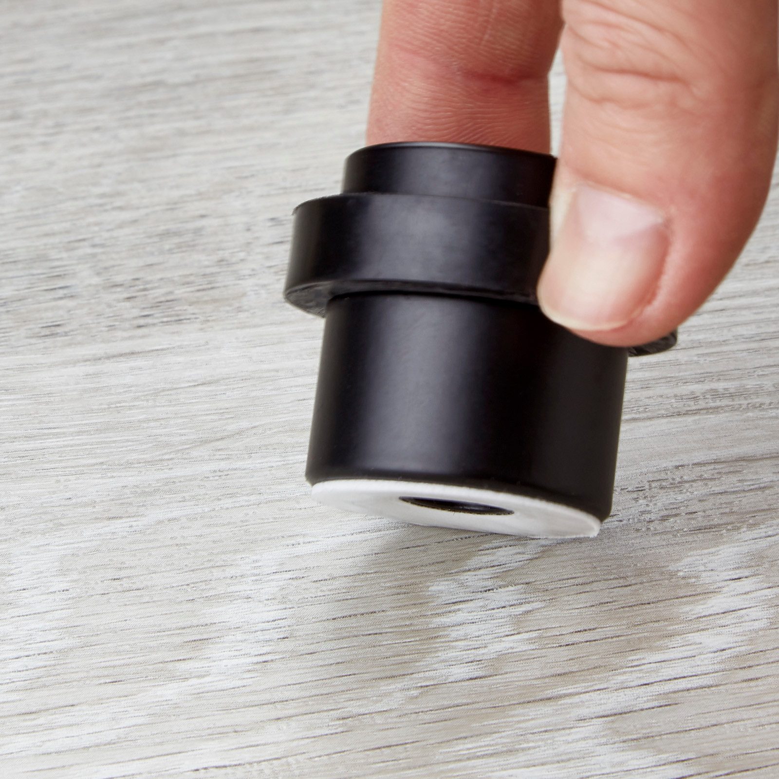 SO-TECH® Türstopper STOPPER, Durchmesser 36 mm, Höhe 32 mm, für den Boden, Zum Schrauben und Kleben, Stahl, schwarz matt