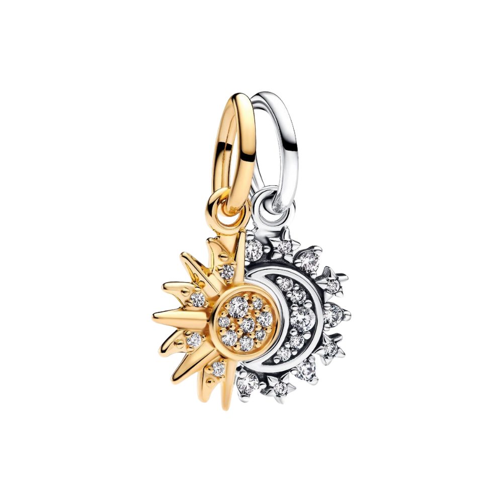 Pandora Charm Sonne 763585C01, Sonne, Mond, Freundschaft, Zirkonia