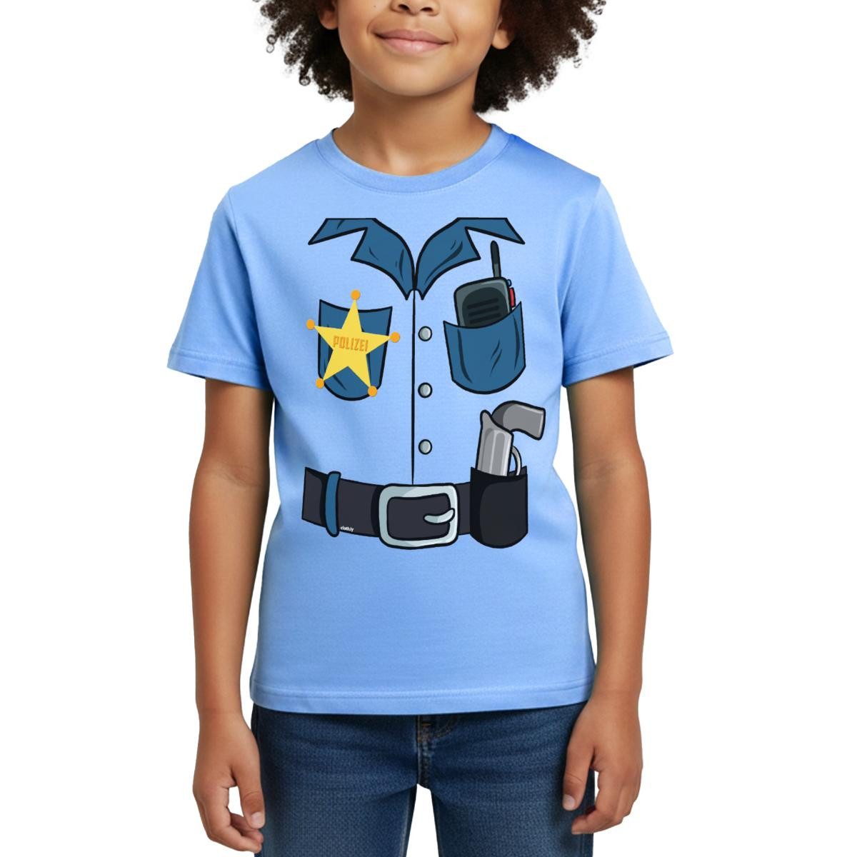 T-Shirt Polizei Kostüm Karneval Fasching Kinder T-Shirt