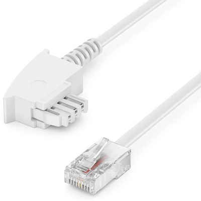 deleyCON »deleyCON 2m TAE Anschlusskabel Routerkabel TAE-F auf RJ45 Stecker DSL Weiß« LAN-Kabel