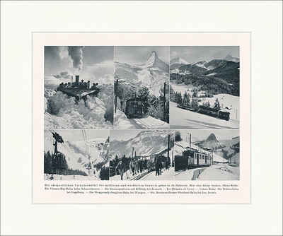 Kunstdruck Vitznau Riggi Bahn Trübseebahn Montreux Berner Bahn Schweiz F_Vintage, (1 St)