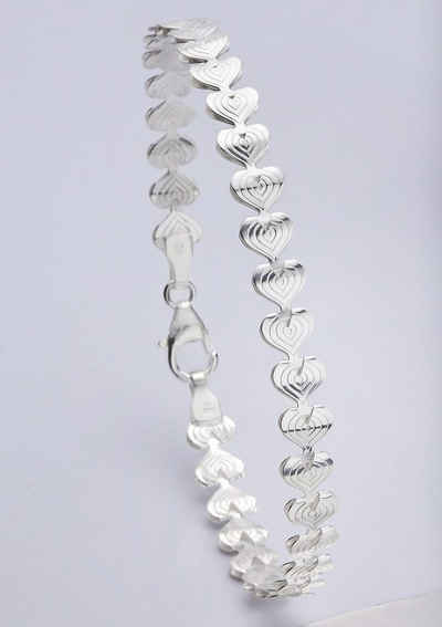 Firetti Silberarmband mit strukturierten Herzen