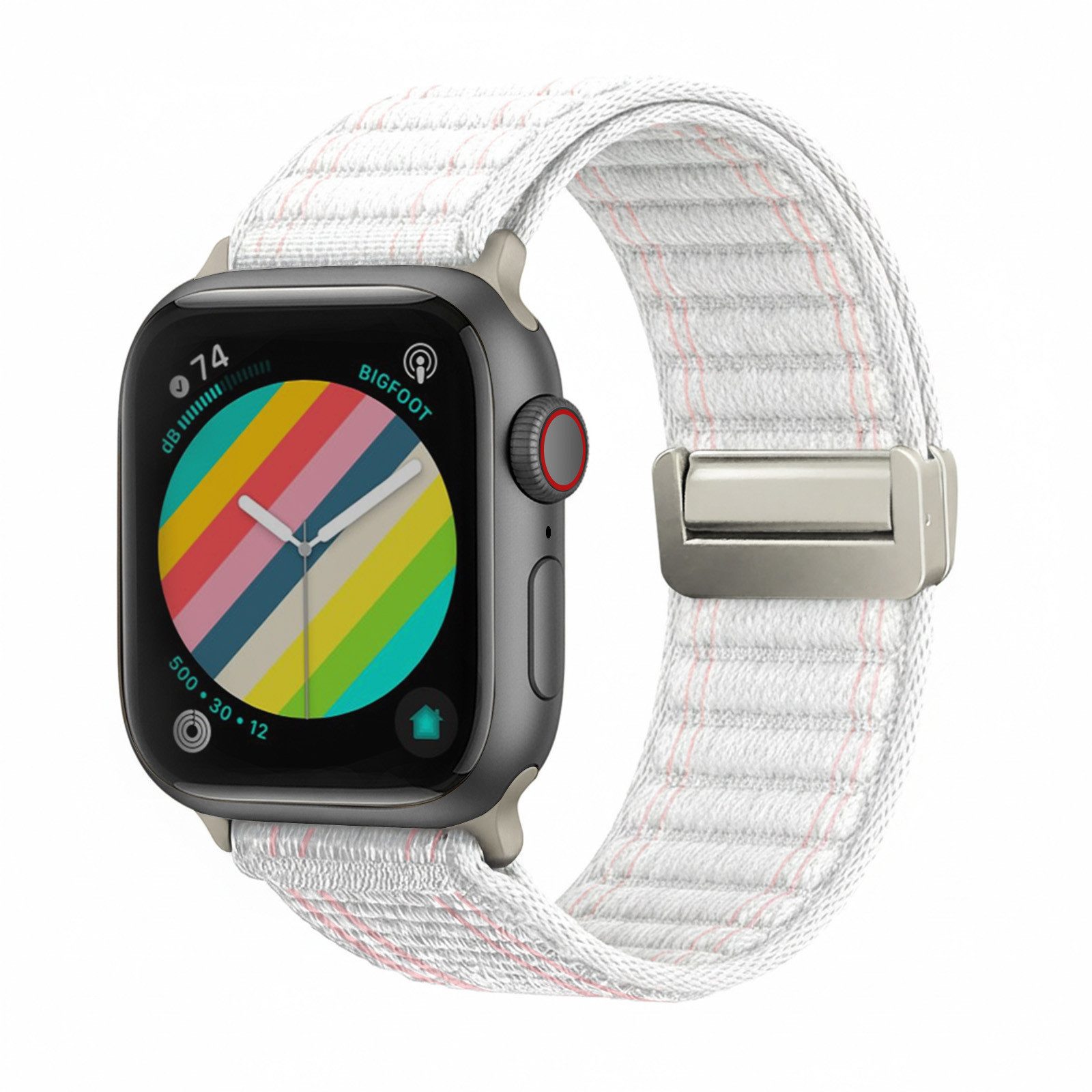 Tec-Expert Smartwatch-Armband für Apple Watch SE 1 40 mm Armband Ersatz Wechsel Band, Nylon Textil mit Magnetverschluss, stufenlos Verstellbar atmungsaktiv