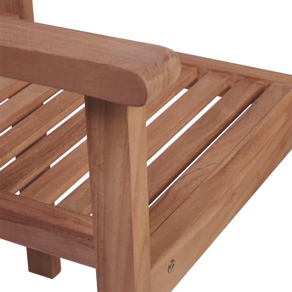 vidaXL Gartenstuhl Gartenstühle 2 mit Kissen Teak Massivholz Stk Cremeweißen Holz