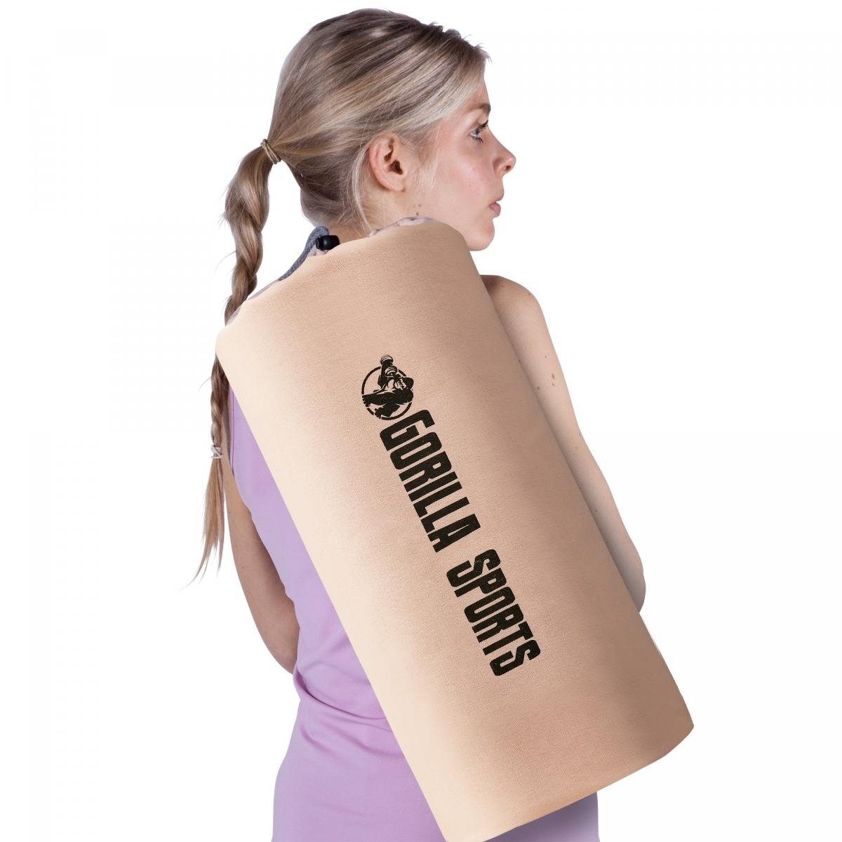 GORILLA SPORTS Sporttasche Yogatasche - für Yogamatte, mit Tragegurt, Baumwolle - Yoga Tasche