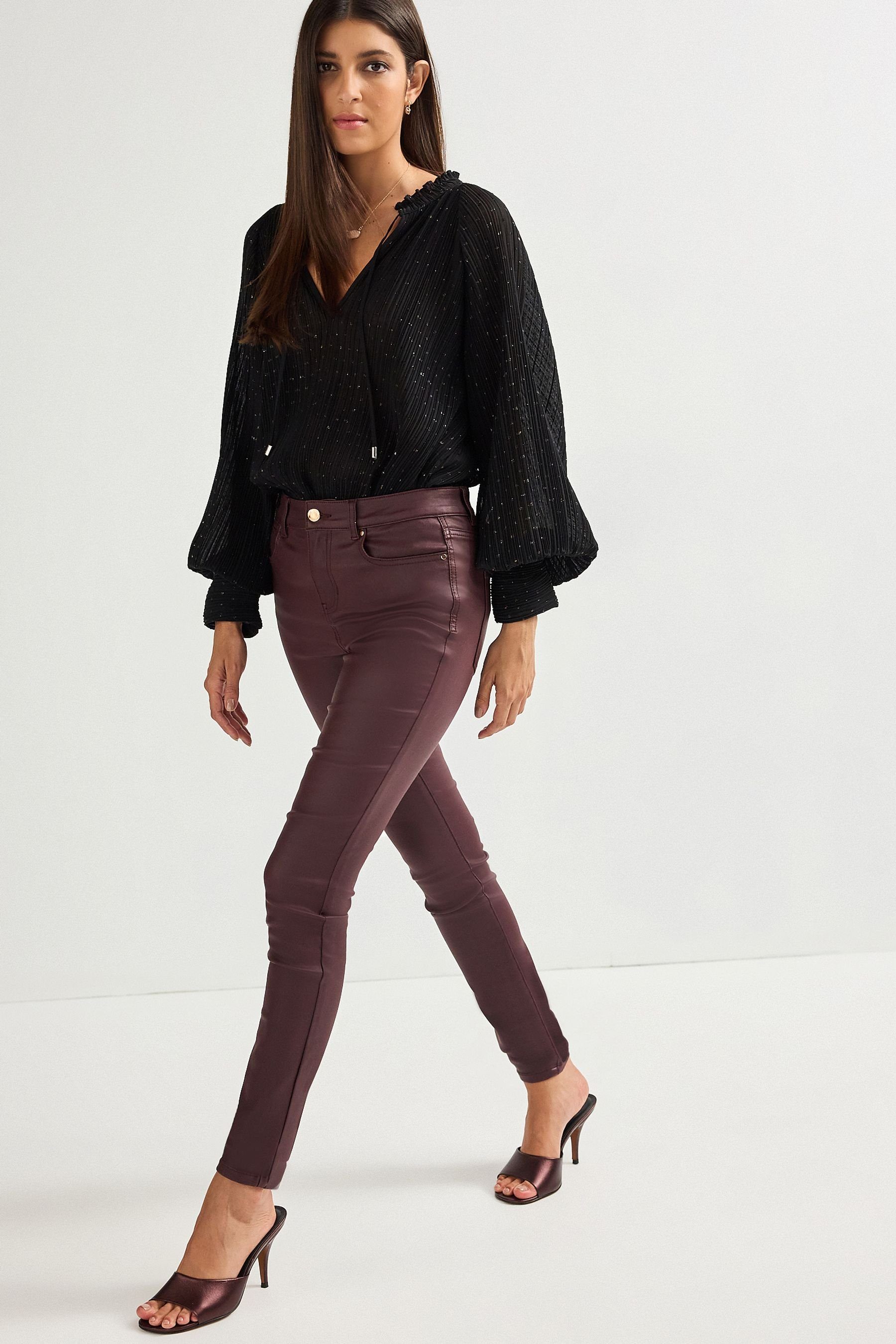 Next Skinny-fit-Jeans (1-tlg) Berry Red Skinny-Jeans Beschichtete