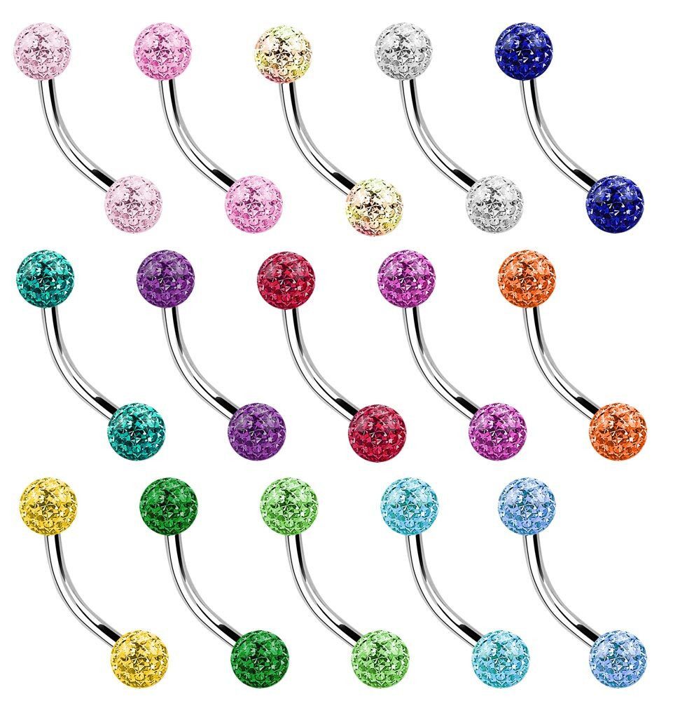 Adelia´s Augenbrauenpiercing Piercing - Augenbrauenpiercing Titan Stern Zirkonia, Stern mit Zirkonia, Ø 3 mm, 1,2 mm Stärke, Titan