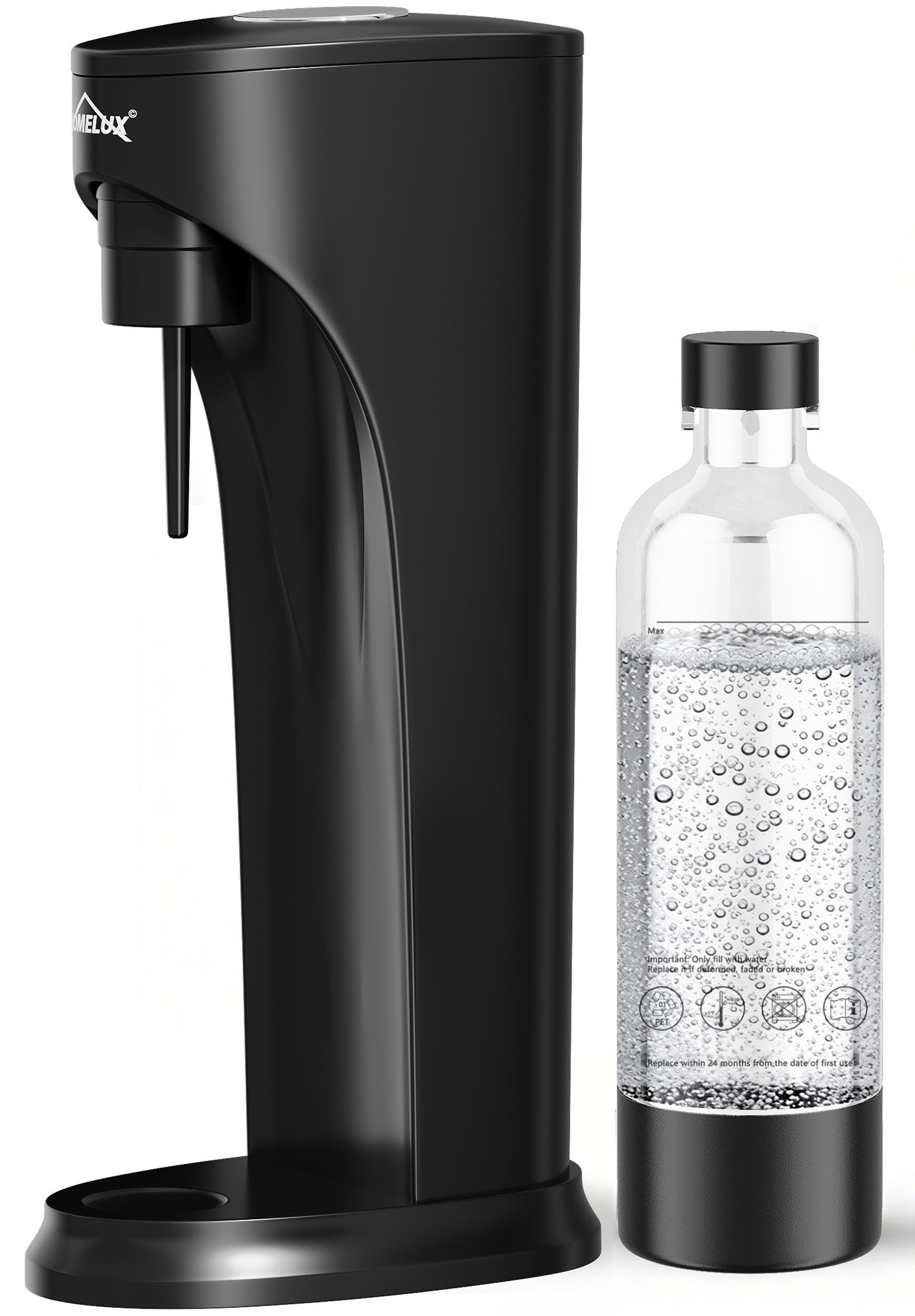 HOMELUX Wassersprudler Sprudelwasser Maschine mit 1L PET-Flaschen Bpa-Frei, (Set, 2-tlg., Sprudelwasser Maschine,PET-Flasche), Soda Maker, Wasser Sprudel GeräT, Water Carbonator