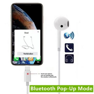 Syrox Apple iPhone Kopfhörer Telefonie für iPhone 6 7 8 X 11 12 13 Pro Max In-Ear-Kopfhörer (Anschluss Bluetooth)