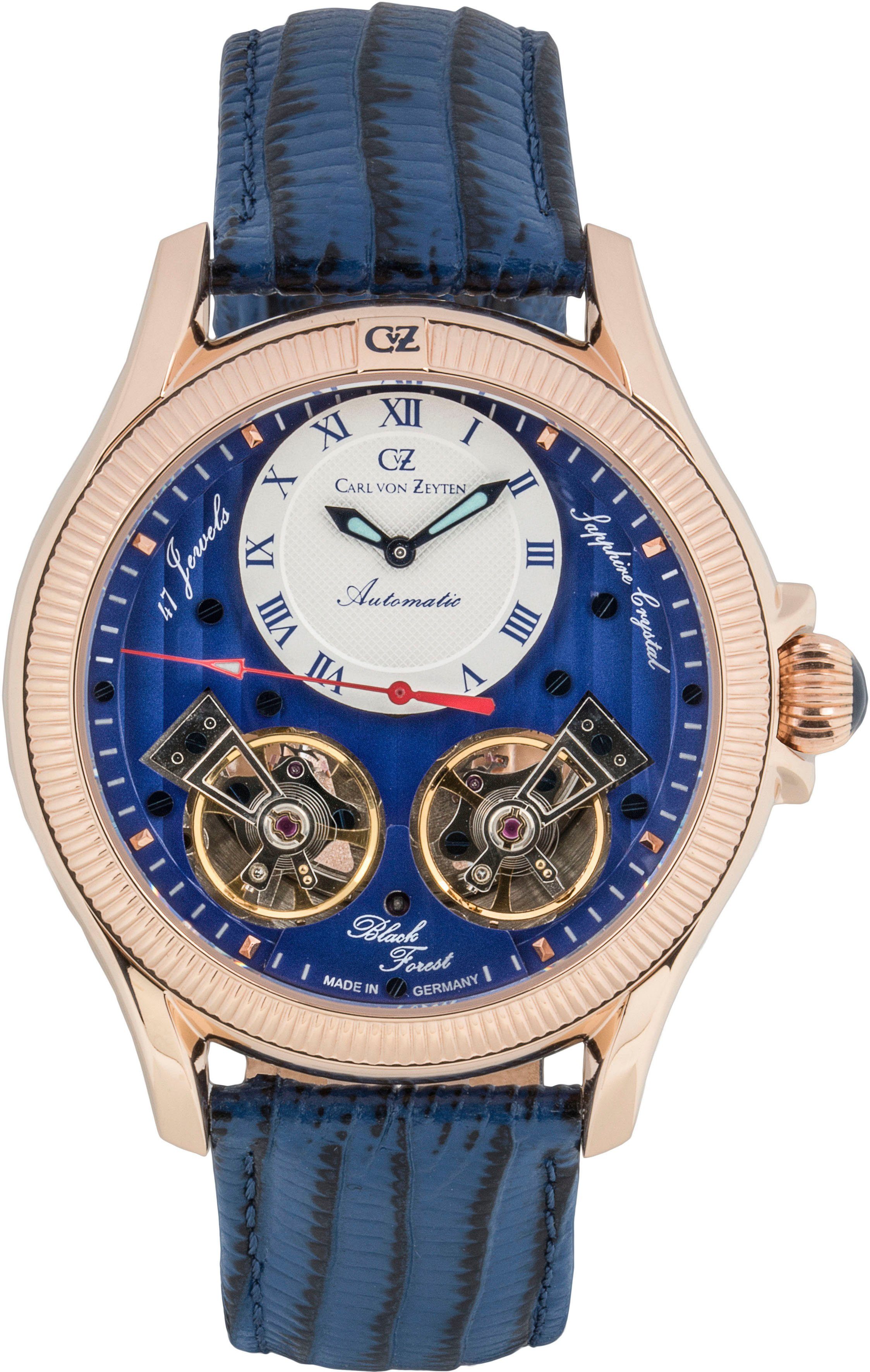 Carl von Zeyten Automatikuhr Waldhaus, CVZ0084RBLS, Armbanduhr, Herrenuhr, Datum, Made in Germany, Mechanische Uhr