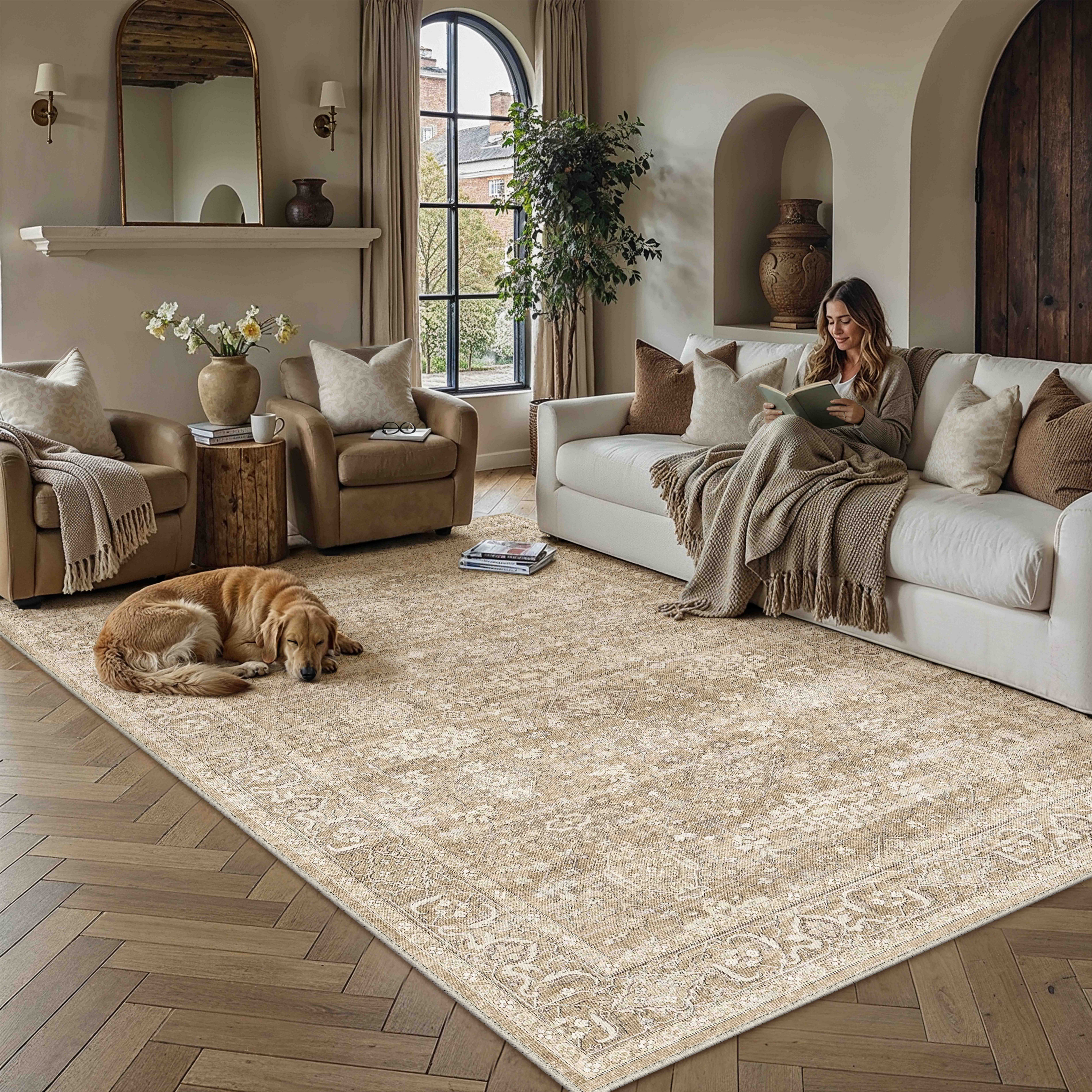 PURECOZY Teppich Kurzflor, weich & rutschfest, waschbar für Wohnzimmer und Schlafzimmer, Rechteckig, Höhe: 5 mm, Verfügbare Größen: 120x180, 160x230, 200x300, 300x400 cm