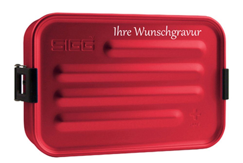 Frühstücksdose rot, Lunchbox mit Namensgravur - Sigg S 'Plus'
