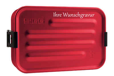 Sigg Lunchbox Frühstücksdose 'Plus' - S rot, mit Namensgravur