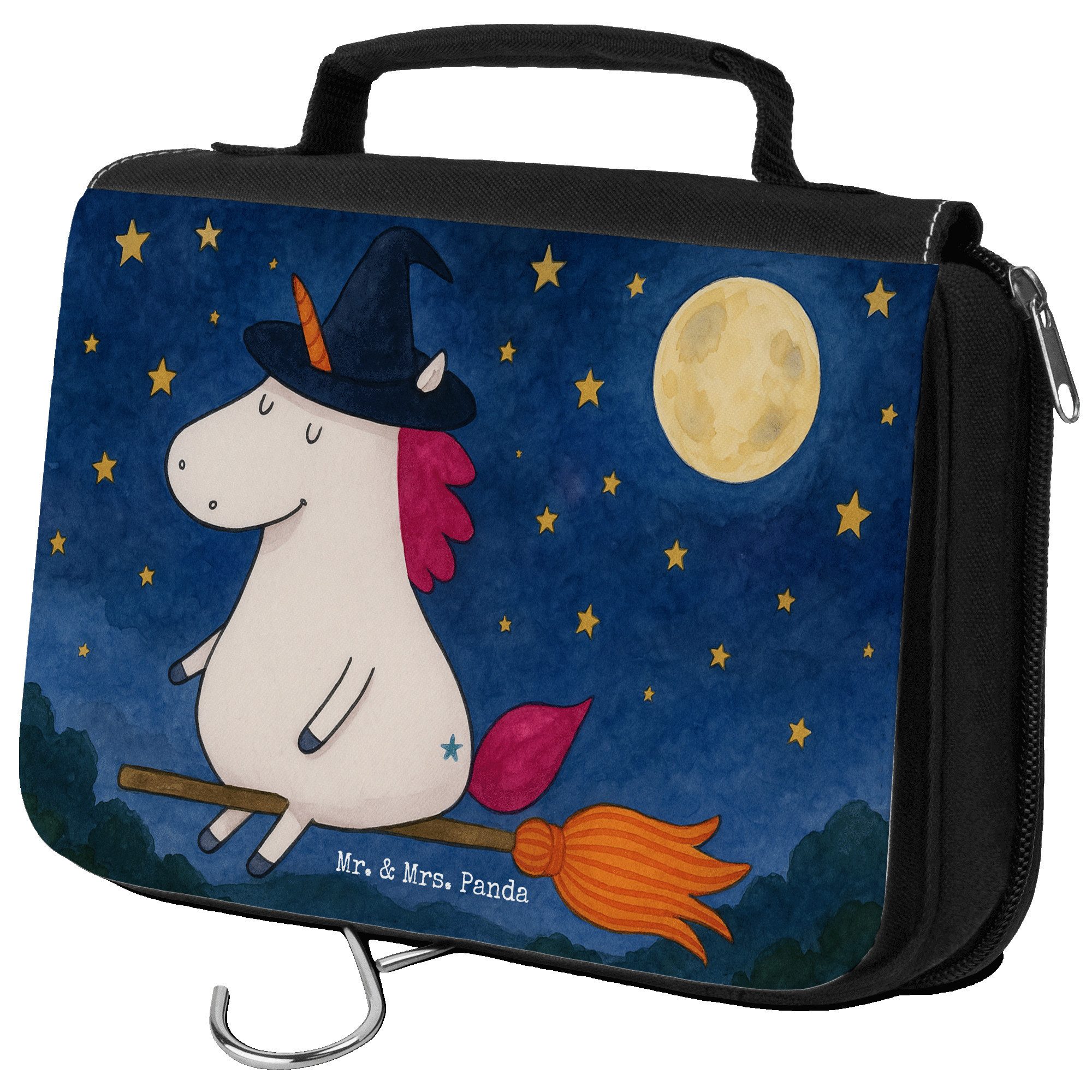 Kulturbeutel Einhorn Hexe Design, kulturtäschchen, Weiß, beautycase, Kulturtasche