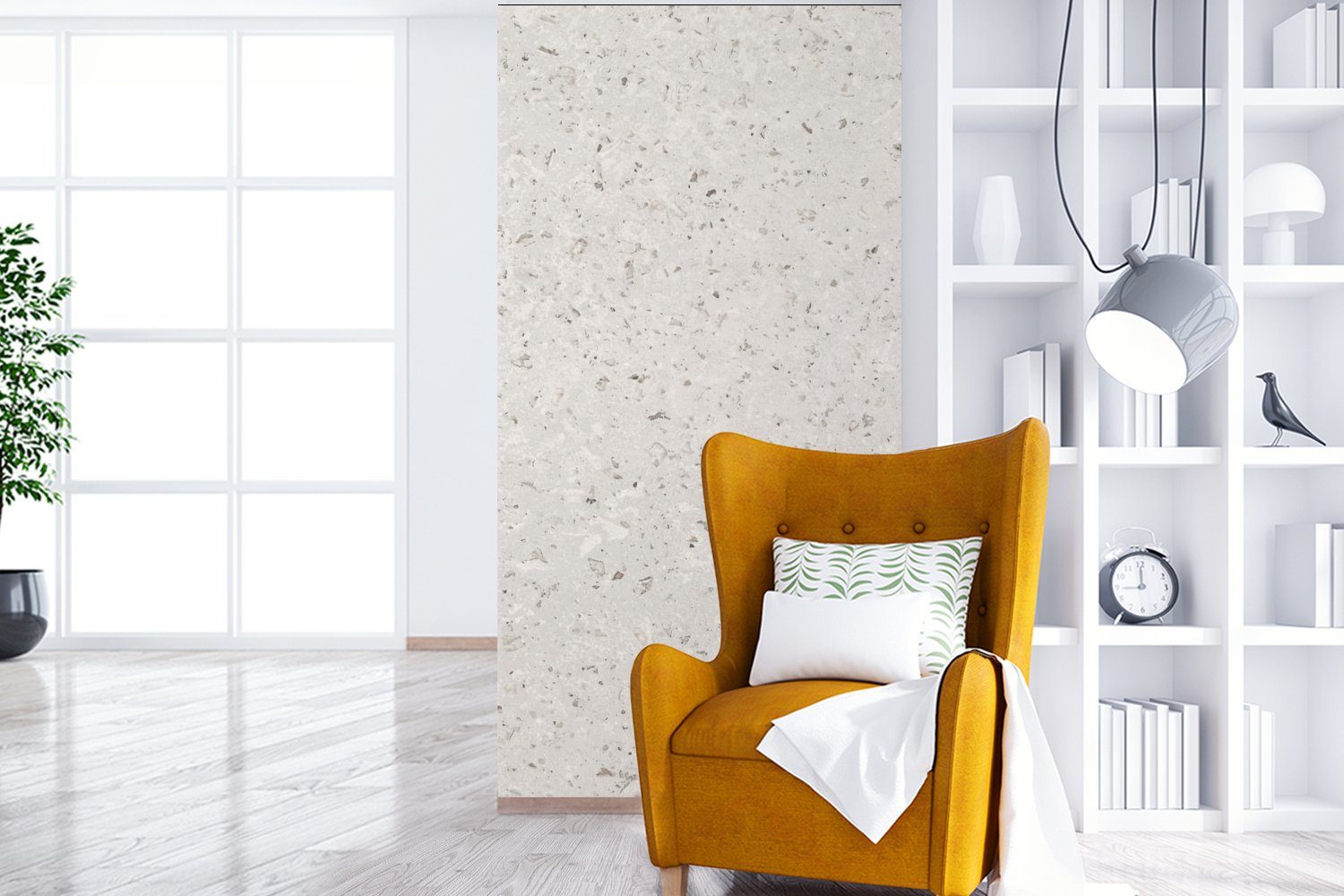 Granit Schlafzimmer - Design Küche, Weiß, Vliestapete (2 Matt, Grau Wohnzimmer Fototapete - bedruckt, Muster für Fototapete - - St), MuchoWow