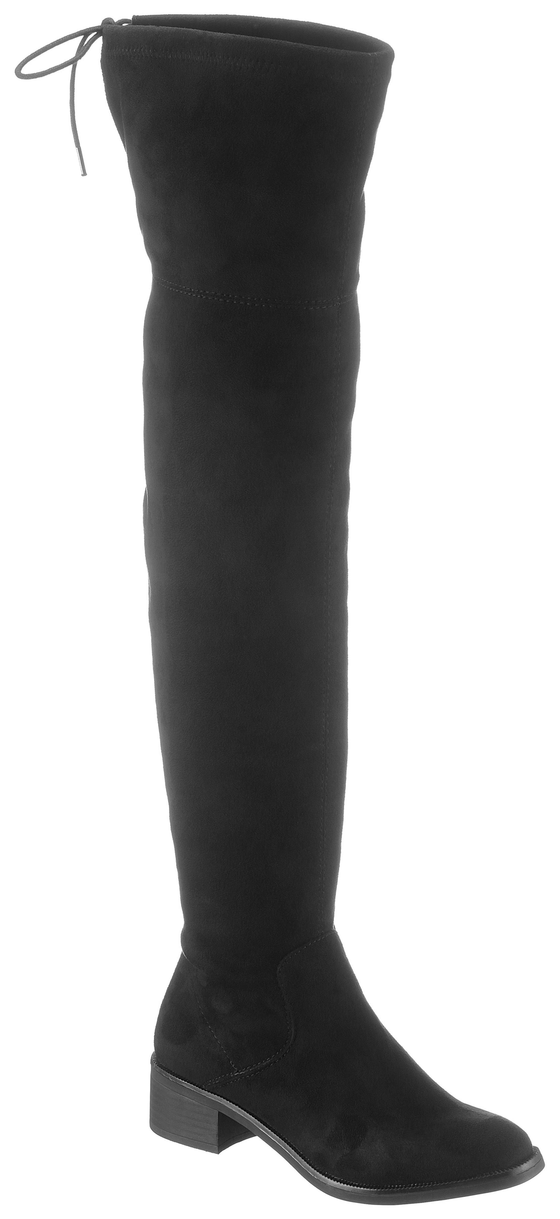 s.Oliver Overkneestiefel mit Tunnelzug am Schaft | OTTO Schwarze Overkneestiefel von s.Oliver