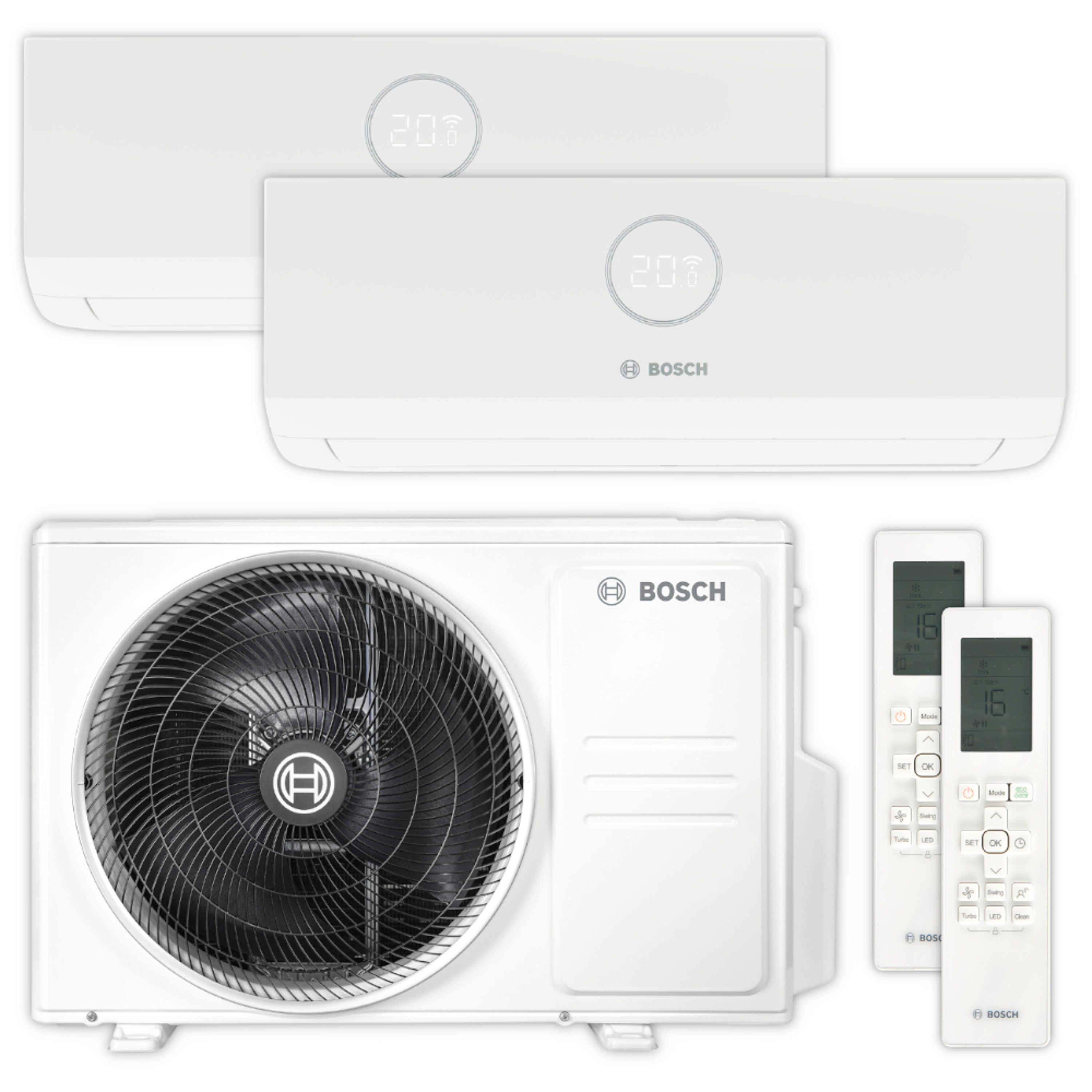 BOSCH Klimagerät CL5000M 53/2 E + CL3000iU W 20 E / CL3000iU W 20 E