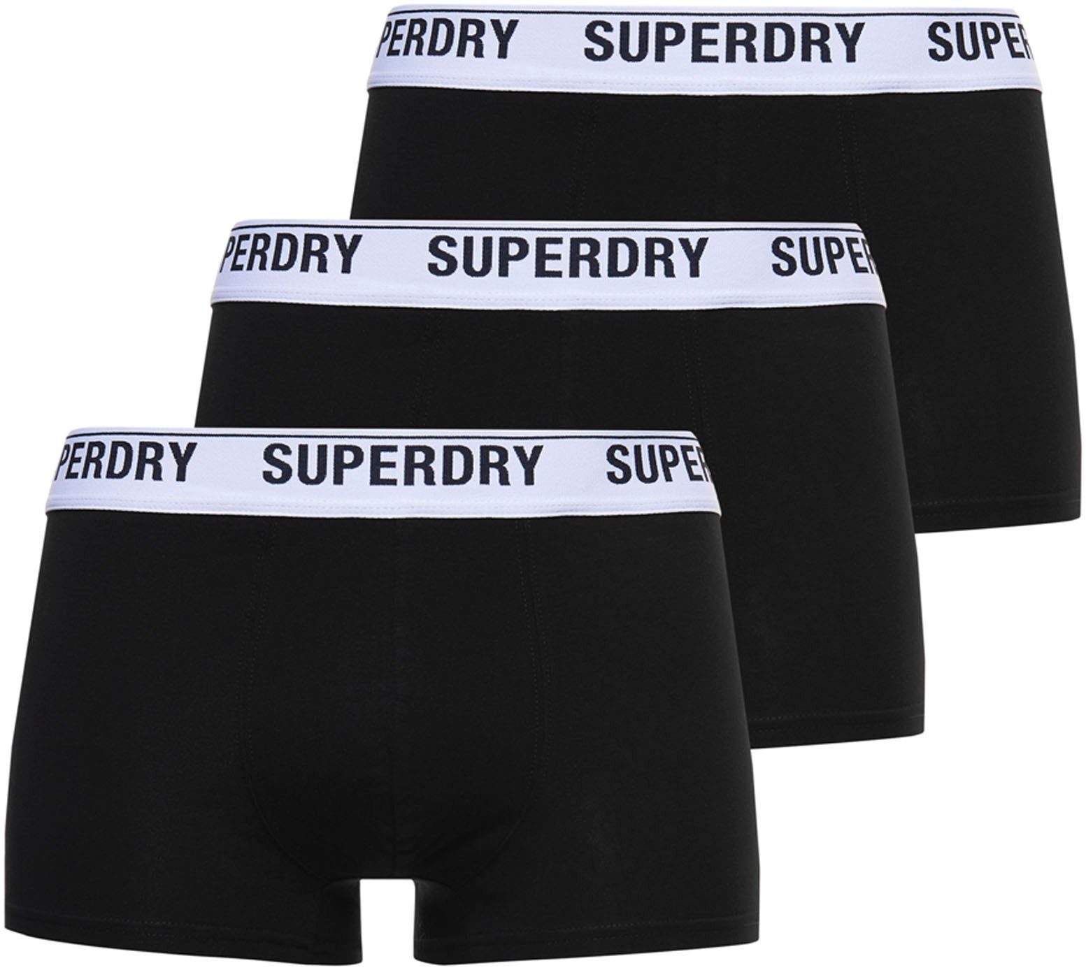 schwarz Superdry Boxer schwarz, schwarz, (3-St)