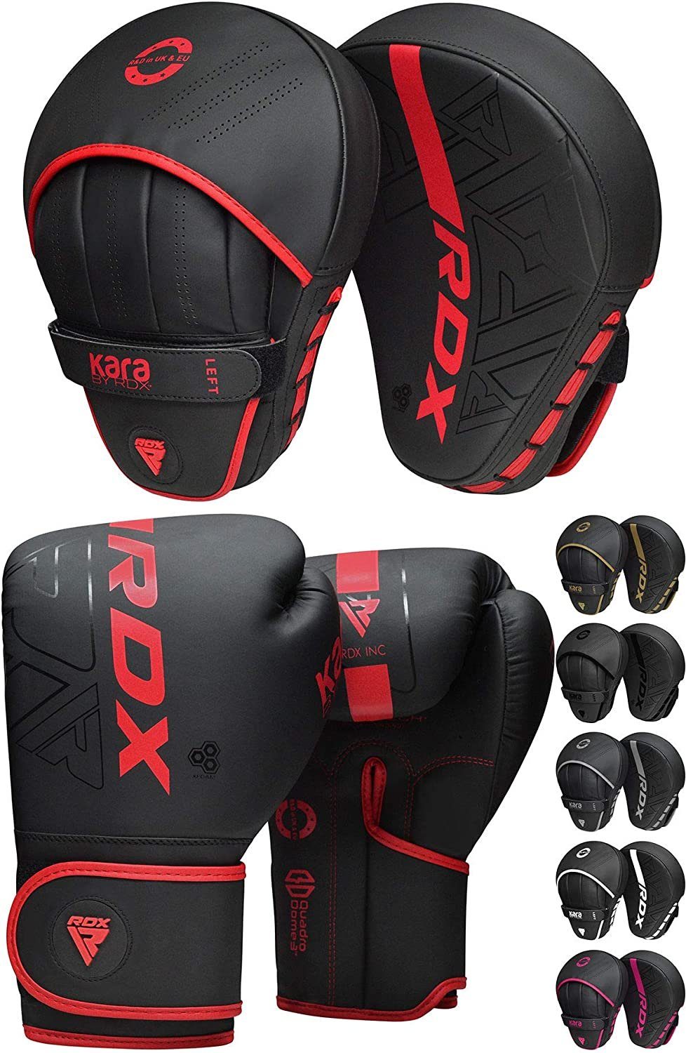 RDX Sports Boxhandschuhe RDX Boxing Pads Focus Mitts Muay Thai Handschuhe MMA Punching Training RED
