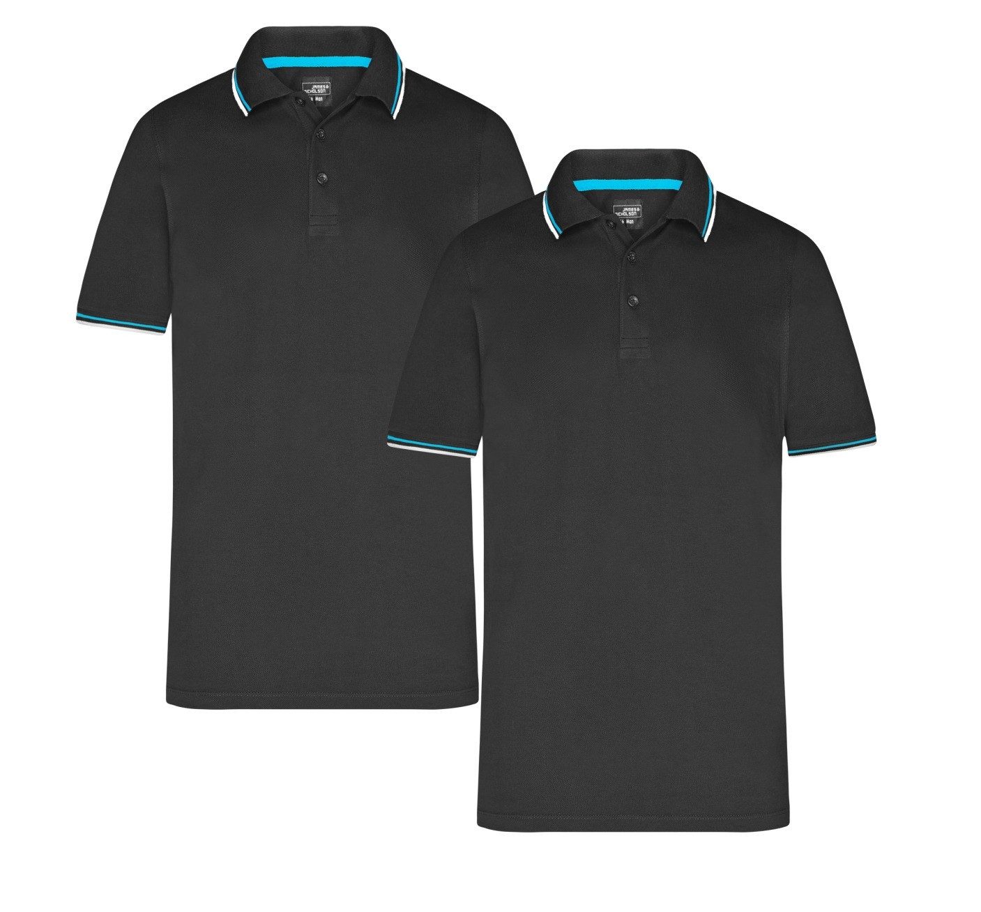 James & Nicholson Poloshirt Doppelpack Herren Polo mit Kontraststreifen an günstig online kaufen