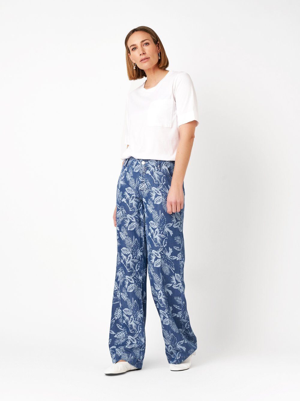 TONI Palazzohose Liv Wide mit tropischem Print